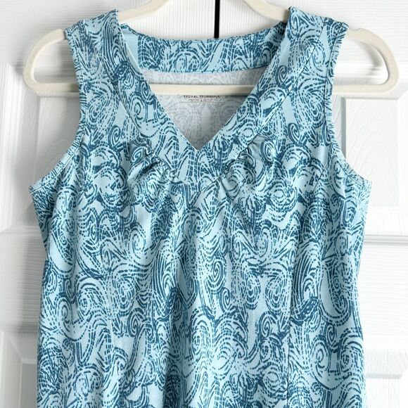 Royal Robbins Tank Dress Size Small Blue Pattern Shift Sleeveless - Picture 2 of 7
